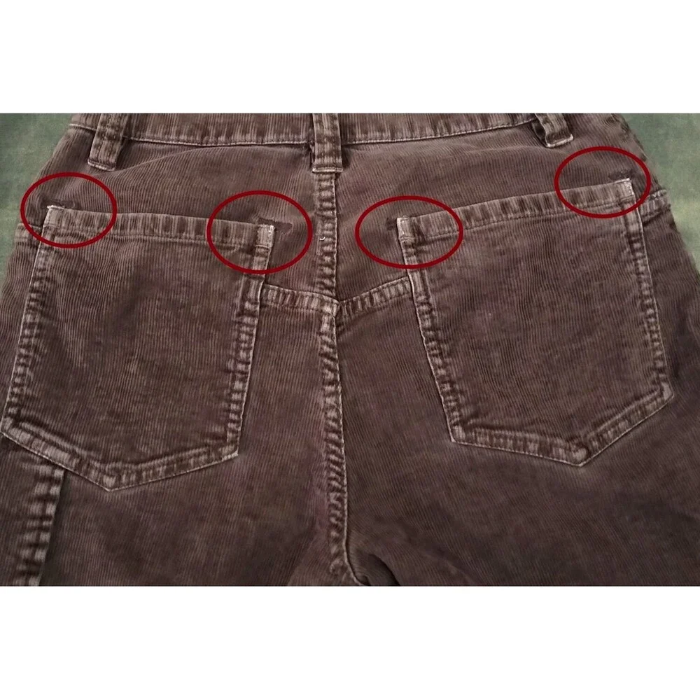 Free People We The Free Mid-Rise Cord Straight Leg Pants Jeans XS New 279400 - Picture 5 of 5